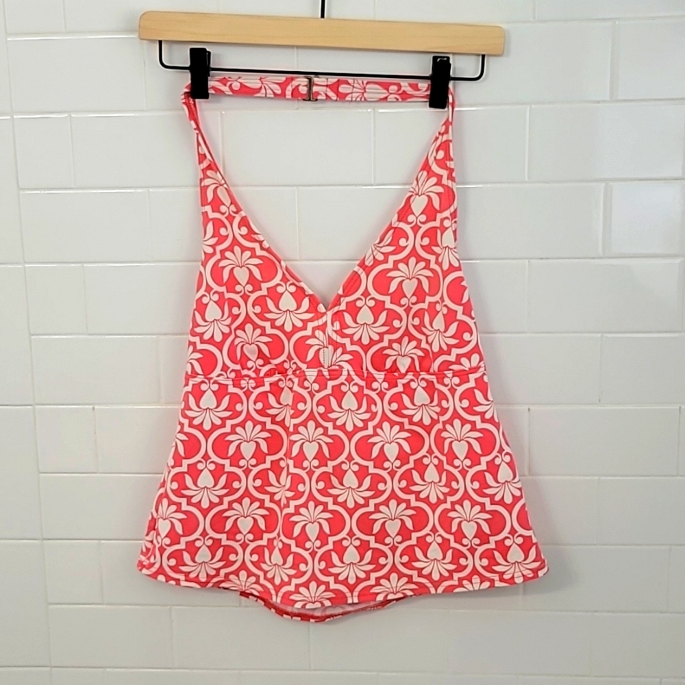 Lands End Floral Print Bikin Top